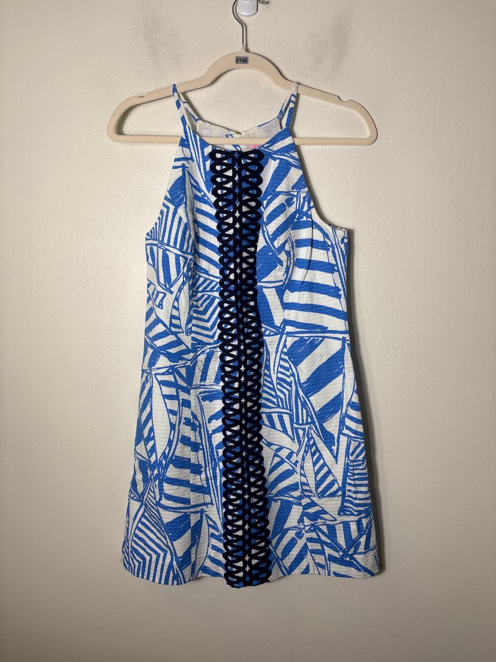 Lilly Pullitzer Blue and White Mini Dress Sz 2
